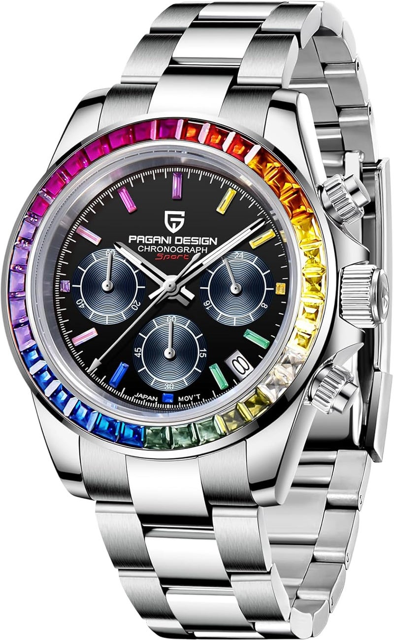 Pagani Design 1644 Daytona Homage Men's Chronograph Watch with Colorful Bezel - Image 2